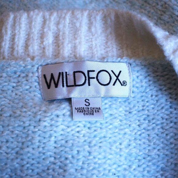 WILDFOX STAR GIRL ACE Cropped Sweater in Honolulu Blue - Picture 5 of 8
